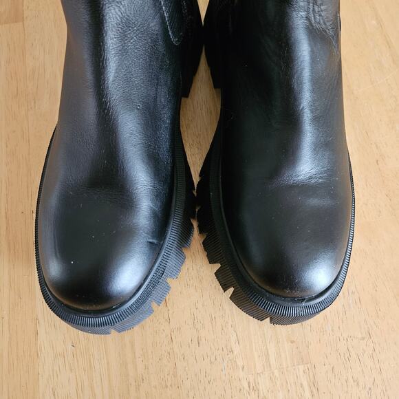 Zara Chunky Boots Lug Soles Side Zip BLACK Sz UE 38 US 7.5 - Picture 4 of 15